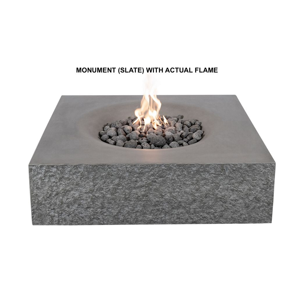 PyroMania Monument 41" Rectangular Charcoal Outdoor Propane Gas Fire Pit Table