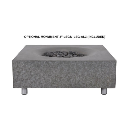 PyroMania Monument 41" Rectangular Charcoal Outdoor Propane Gas Fire Pit Table