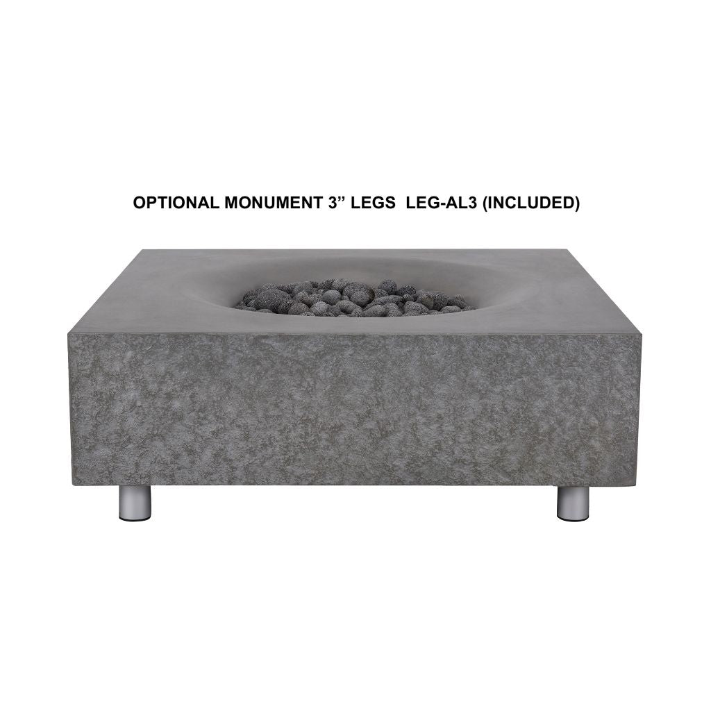 PyroMania Monument 41" Rectangular Charcoal Outdoor Propane Gas Fire Pit Table