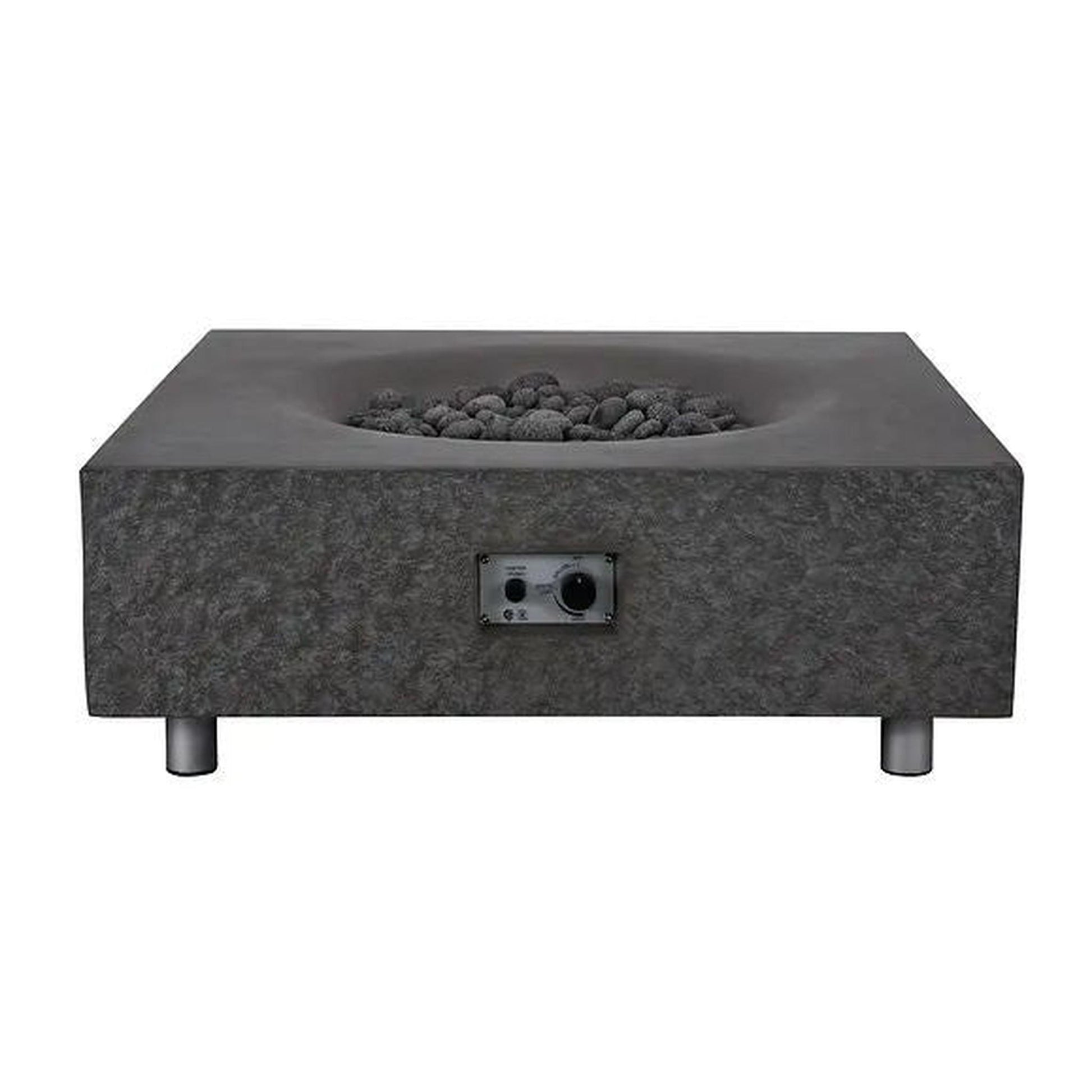PyroMania Monument 41" x 41" Charcoal Finish Propane Gas Outdoor Square Fire Table