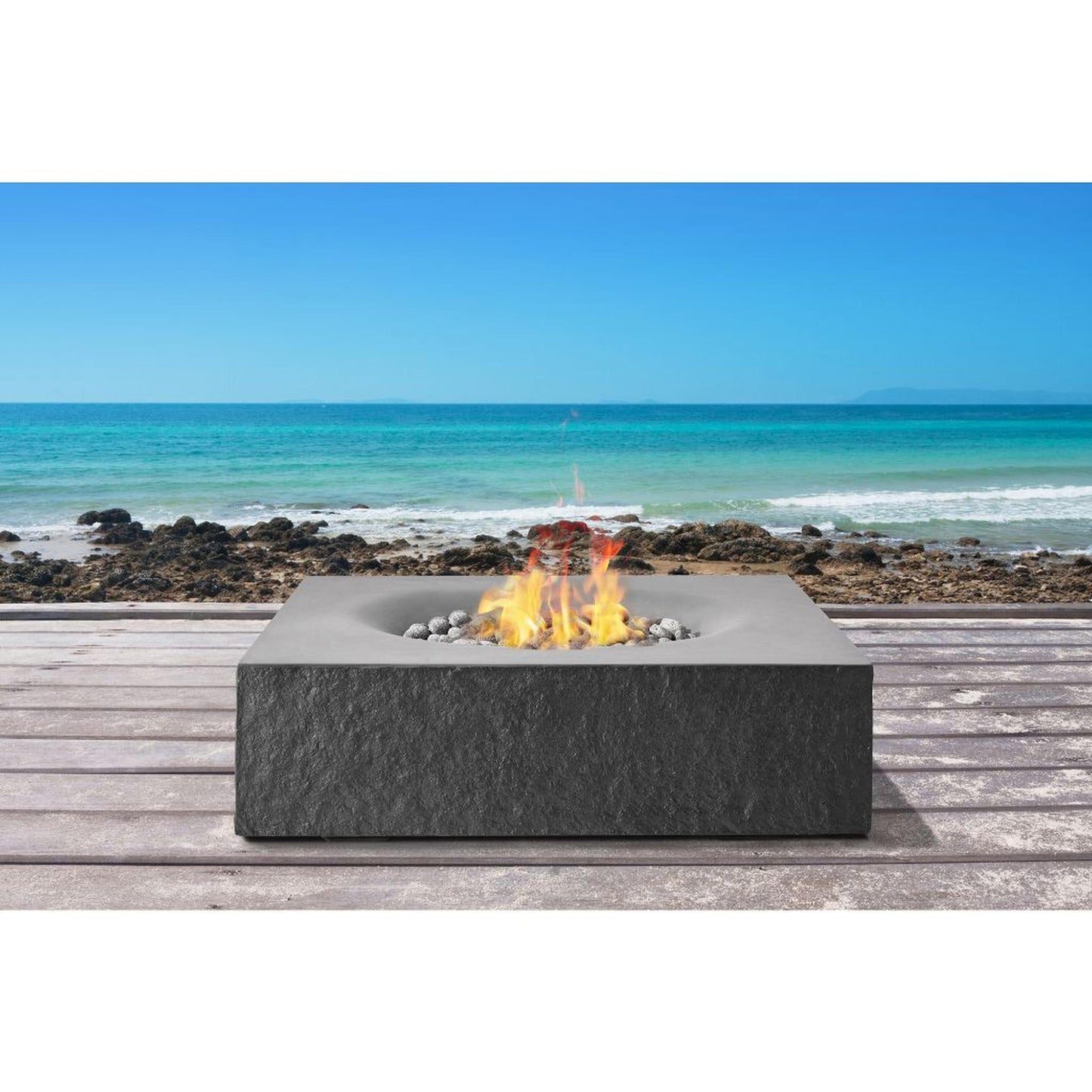 PyroMania Monument 41" x 41" Charcoal Finish Propane Gas Outdoor Square Fire Table