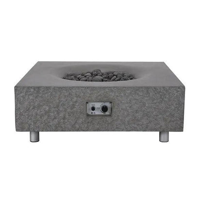 PyroMania Monument 41" x 41" Slate Gray Finish Propane Gas Outdoor Square Fire Table