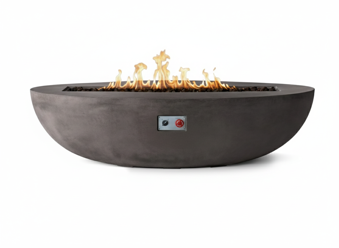 PyroMania Oasis 66" x 30" Charcoal Finish Natural Gas Fire Pit Bowl