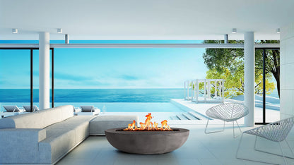 PyroMania Oasis 66" x 30" Slate Grey Finish Natural Gas Fire Pit Bowl
