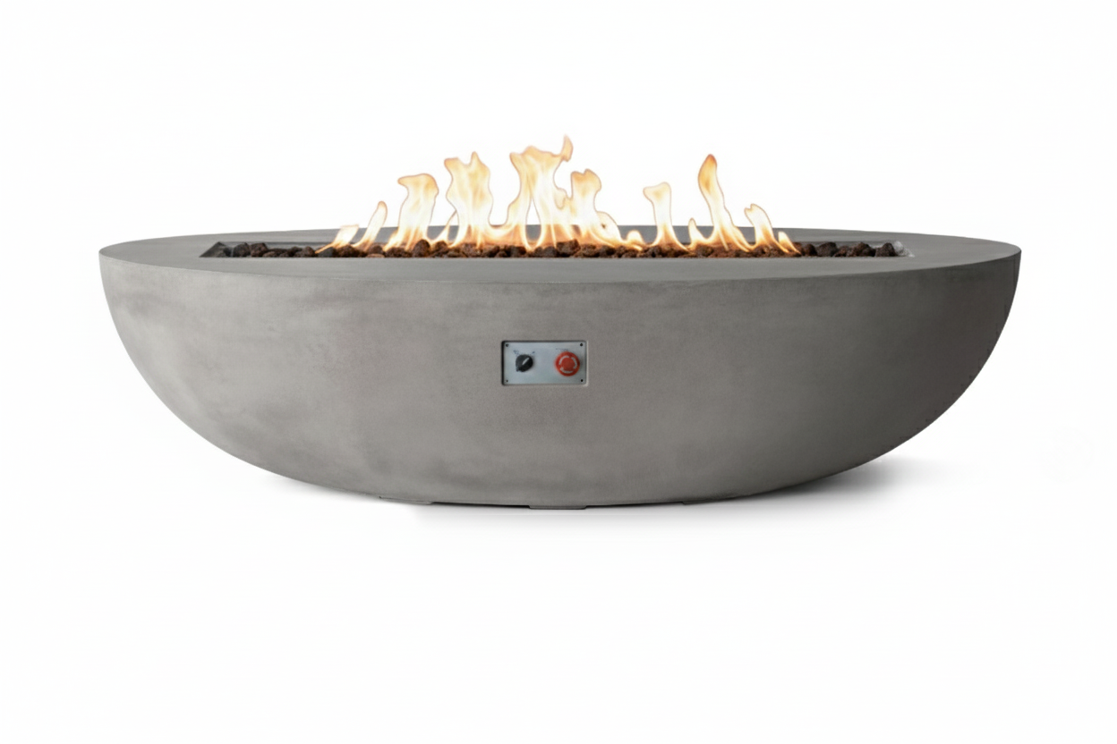 PyroMania Oasis 66" x 30" Slate Grey Finish Natural Gas Fire Pit Bowl