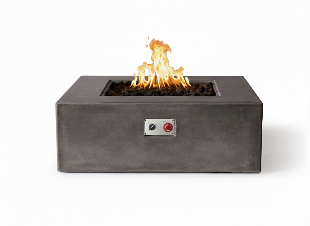 PyroMania Otto 42" x 42" Charcoal Finish Liquid Propane Square Fire Pit Table