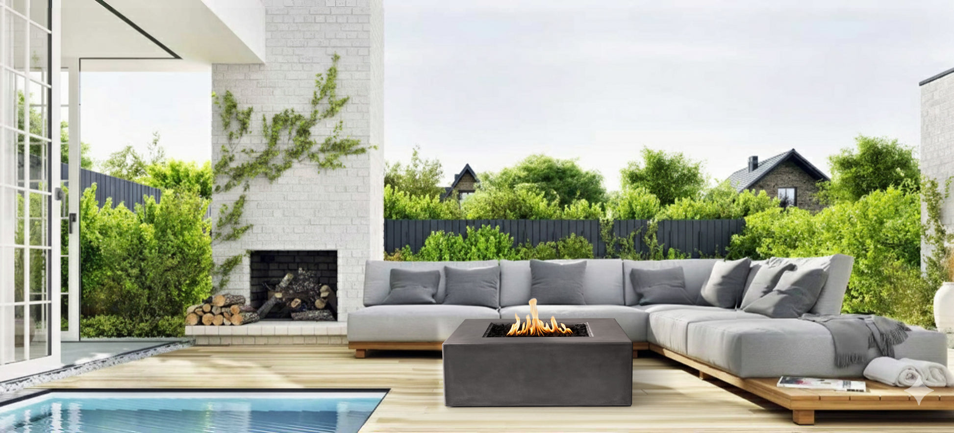 PyroMania Otto 42" x 42" Charcoal Finish Liquid Propane Square Fire Pit Table