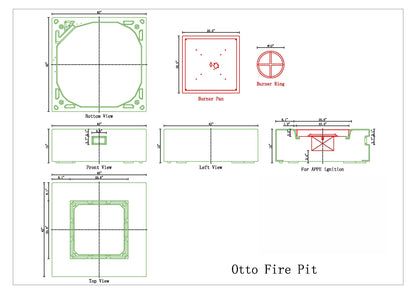 PyroMania Otto 42" x 42" Charcoal Finish Liquid Propane Square Fire Pit Table