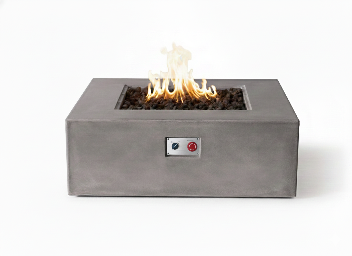PyroMania Otto 42" x 42" Slate Grey Finish Liquid Propane Square Fire Pit Table