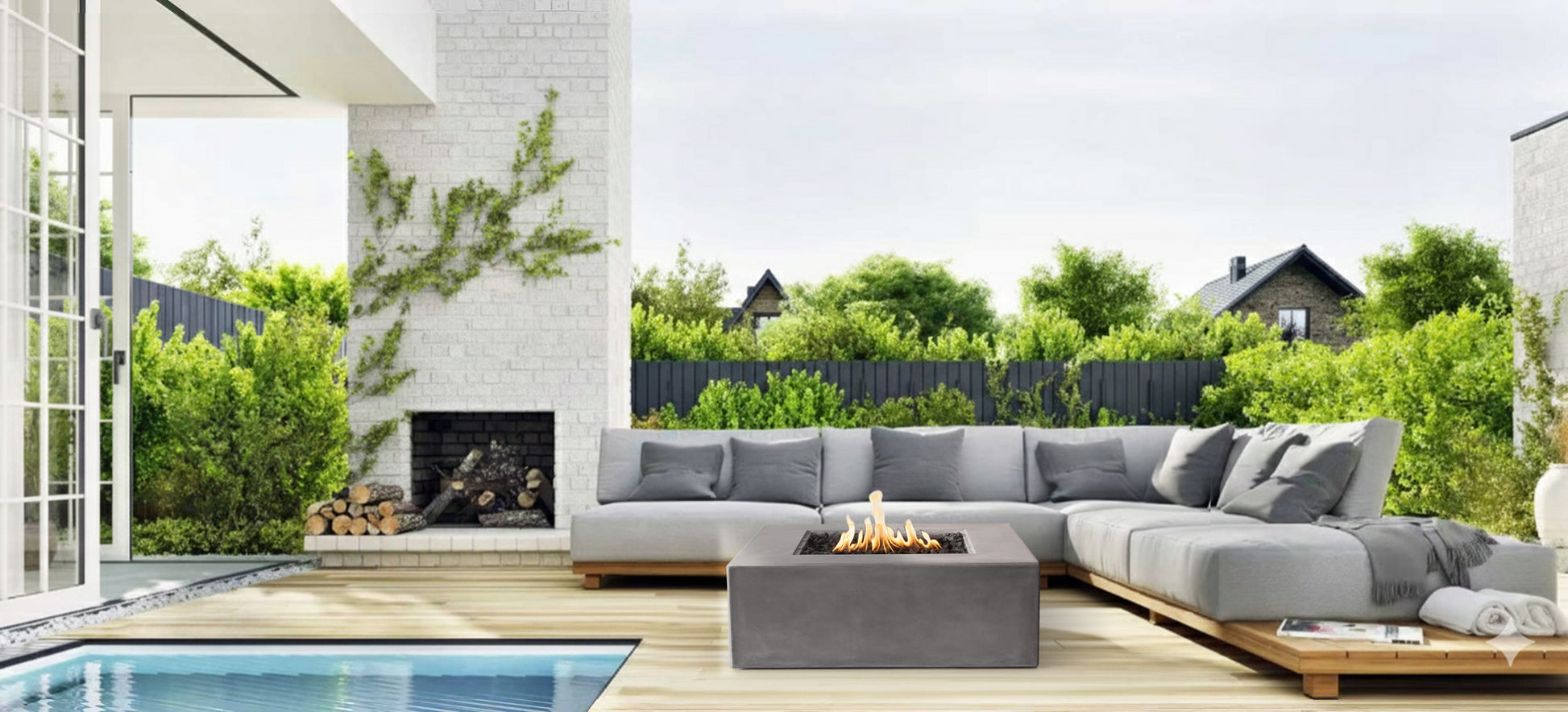 PyroMania Otto 42" x 42" Slate Grey Finish Liquid Propane Square Fire Pit Table