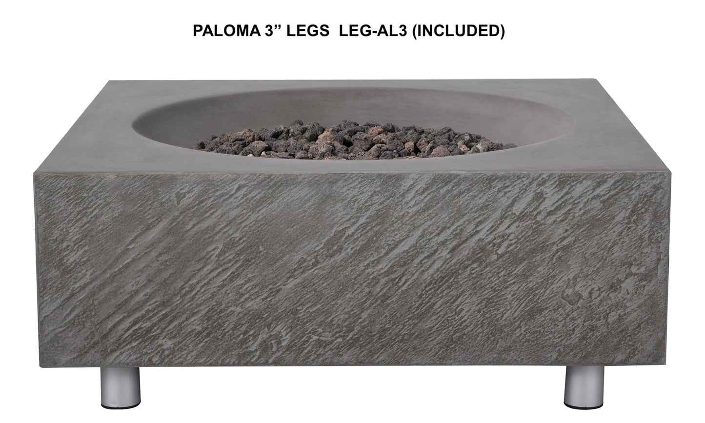 PyroMania Paloma 36" x 36" Slate Gray Finish Natural Gas Outdoor Square Fire Table