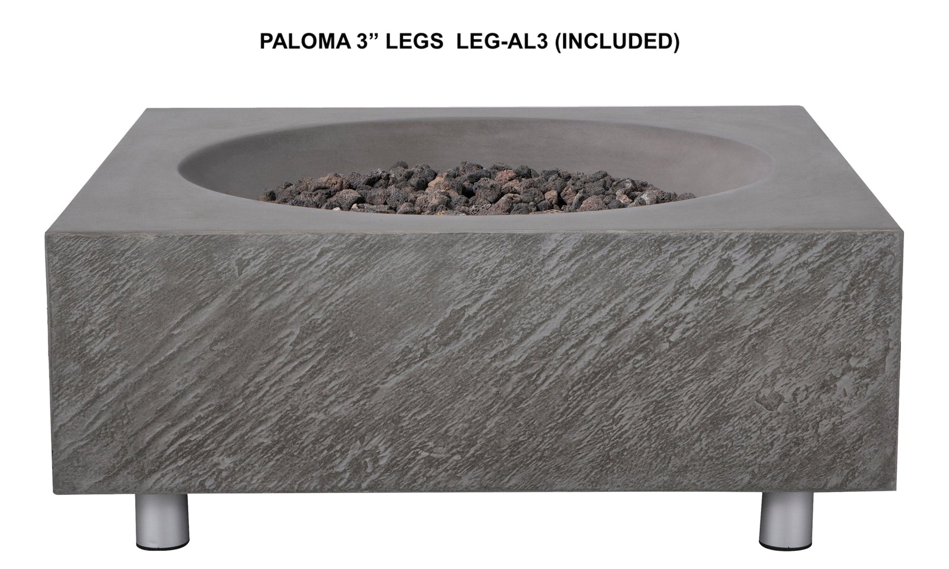 PyroMania Paloma 36" x 36" Slate Gray Finish Natural Gas Outdoor Square Fire Table