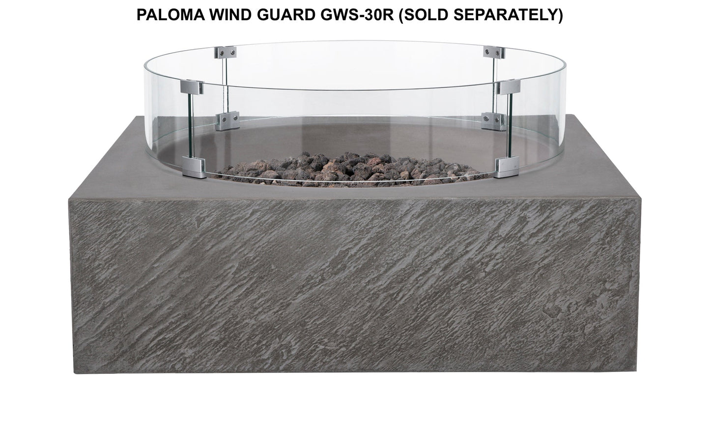 PyroMania Paloma 36" x 36" Slate Gray Finish Natural Gas Outdoor Square Fire Table