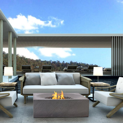 PyroMania Paloma 36" x 36" Slate Gray Finish Natural Gas Outdoor Square Fire Table