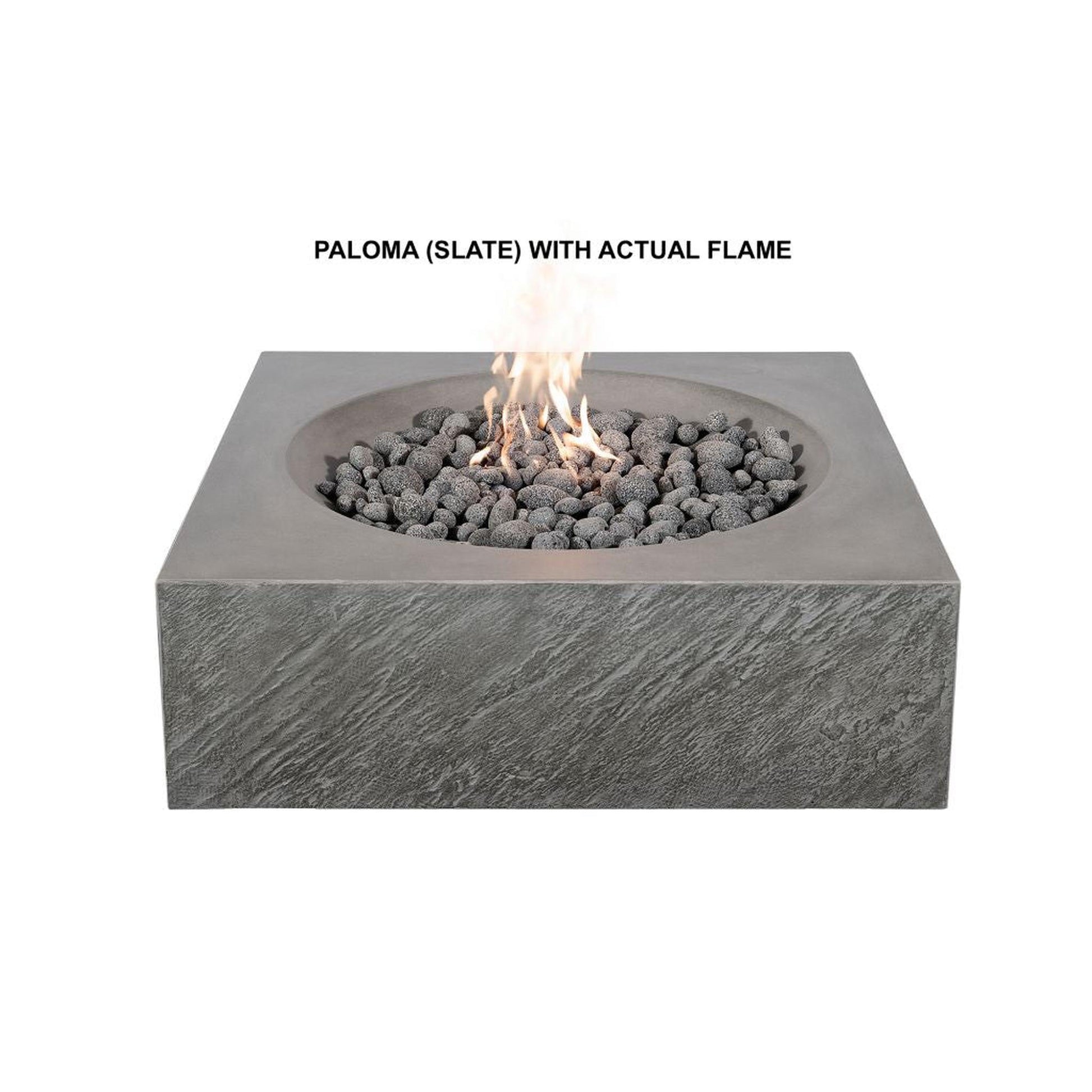 PyroMania Paloma 36" x 36" Slate Gray Finish Propane Gas Outdoor Square Fire Table