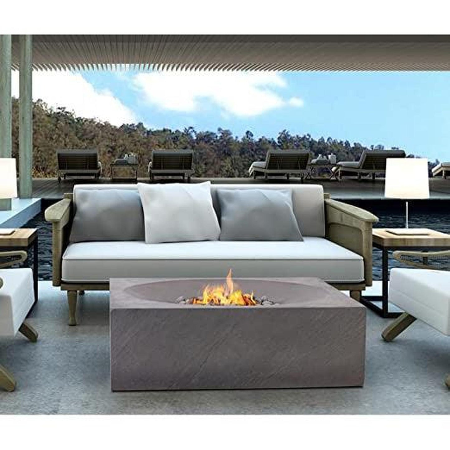 PyroMania Paloma 36" x 36" Slate Gray Finish Propane Gas Outdoor Square Fire Table