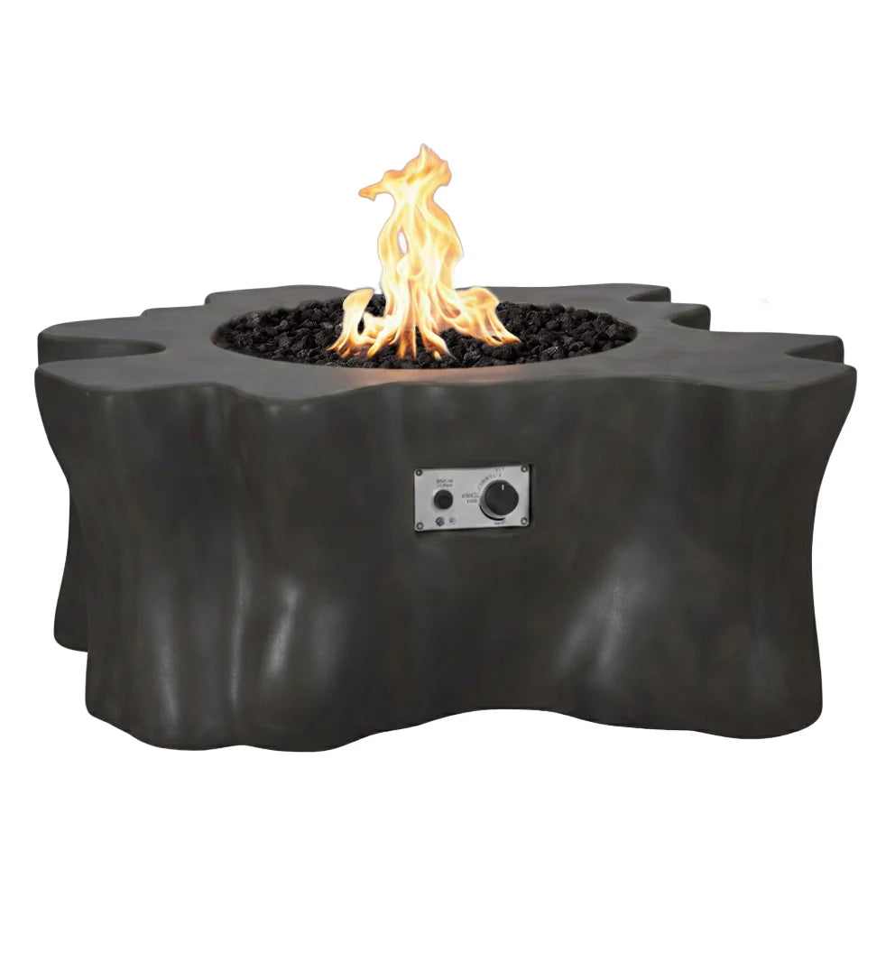 PyroMania Root 46" x 42" Charcoal Finish Natural Gas Outdoor Stump Fire Pit Table