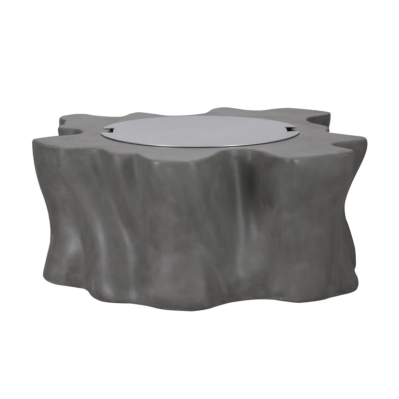 PyroMania Root 46" x 42" Slate Grey Finish Liquid Propane Outdoor Stump Fire Pit Table