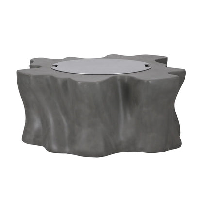 PyroMania Root 46" x 42" Slate Grey Finish Liquid Propane Outdoor Stump Fire Pit Table