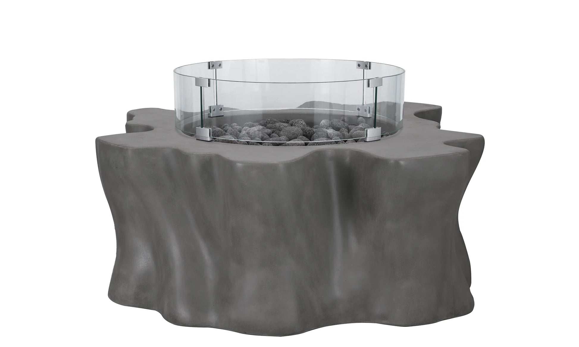 PyroMania Root 46" x 42" Slate Grey Finish Liquid Propane Outdoor Stump Fire Pit Table