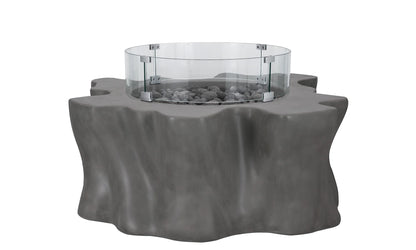 PyroMania Root 46" x 42" Slate Grey Finish Liquid Propane Outdoor Stump Fire Pit Table
