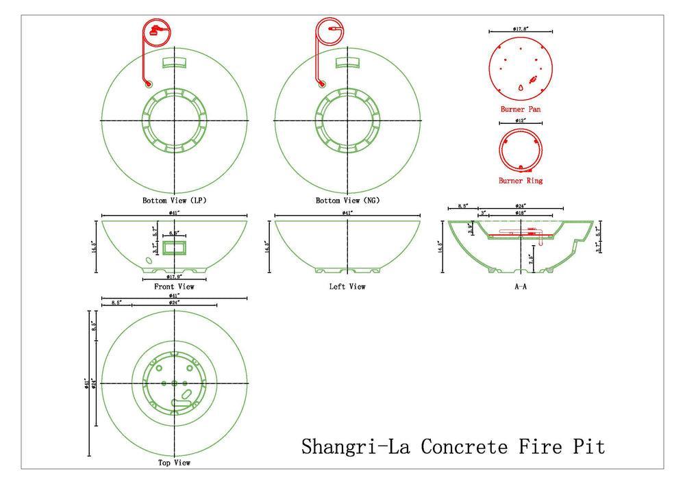 PyroMania Shangri-La 41" Slate Gray Finish Natural Gas Outdoor Round Fire Pit Bowl