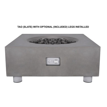 PyroMania Tao 41" Rectangular Charcoal Outdoor Propane Gas Fire Pit Table