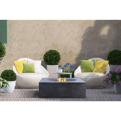 PyroMania Tao 41" Rectangular Charcoal Outdoor Propane Gas Fire Pit Table