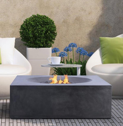 PyroMania Tao 41" x 41" Charcoal Natural Gas GFRC Outdoor Square Fire Table