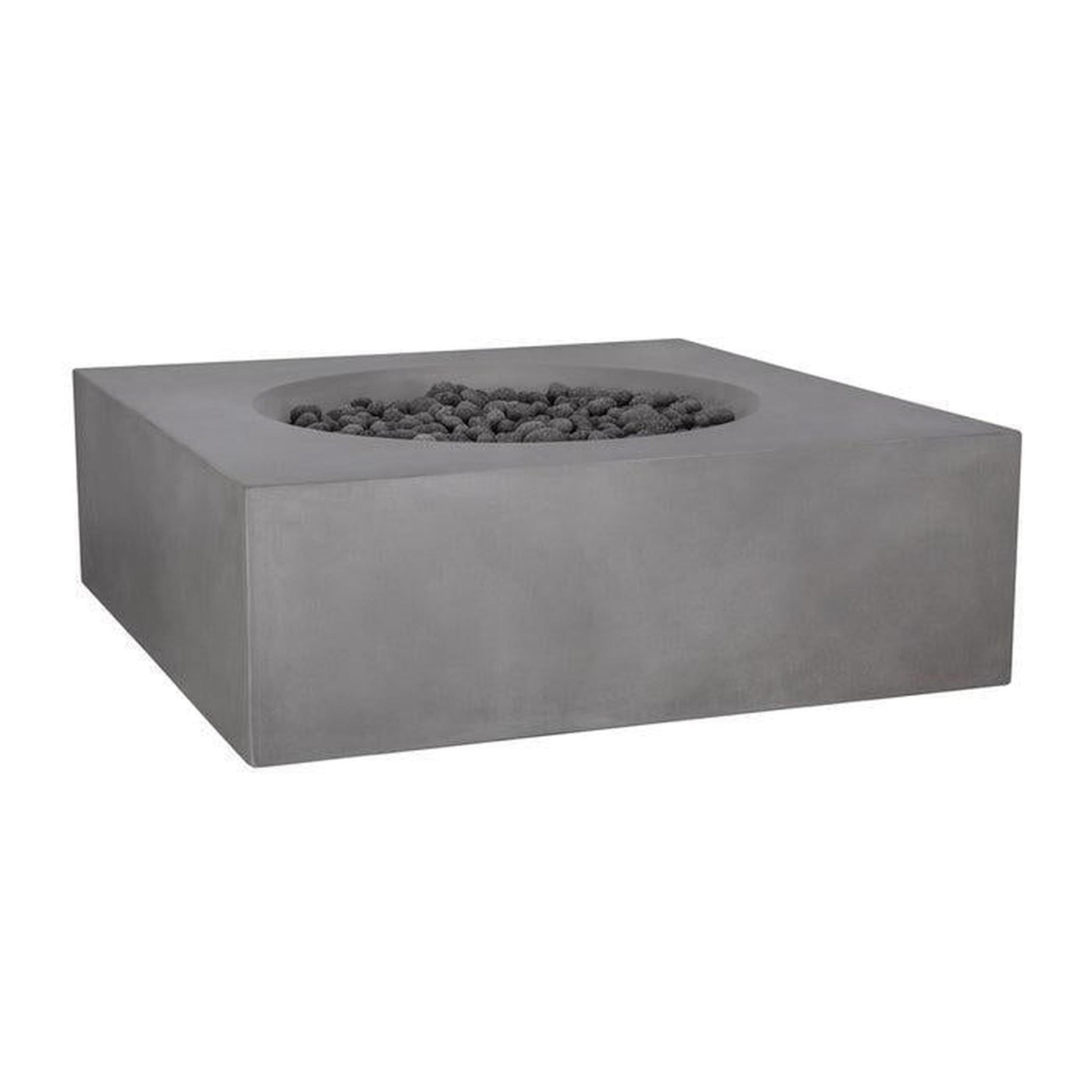 Pyromania Tao 41" x 41" Slate Gray Natural Gas GFRC Outdoor Square Fire Table