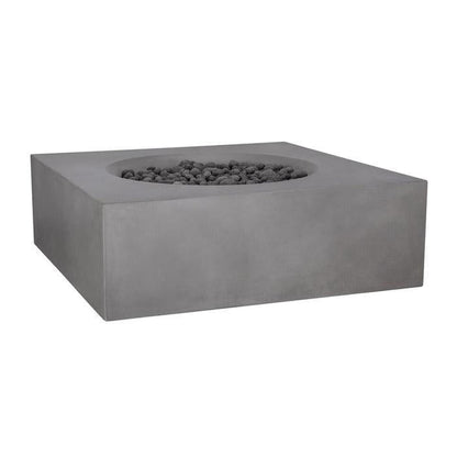 Pyromania Tao 41" x 41" Slate Gray Natural Gas GFRC Outdoor Square Fire Table
