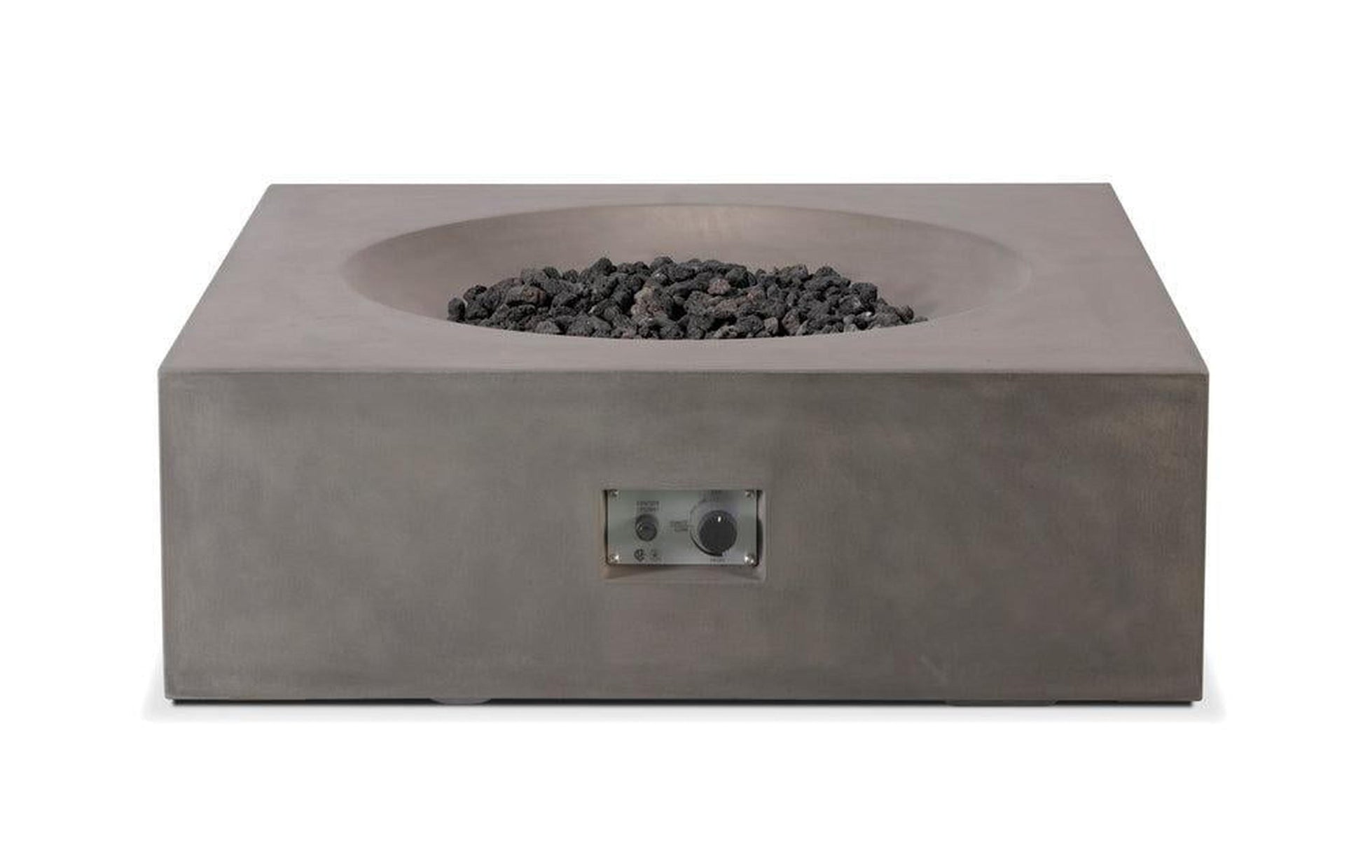 Pyromania Tao 41" x 41" Slate Gray Natural Gas GFRC Outdoor Square Fire Table
