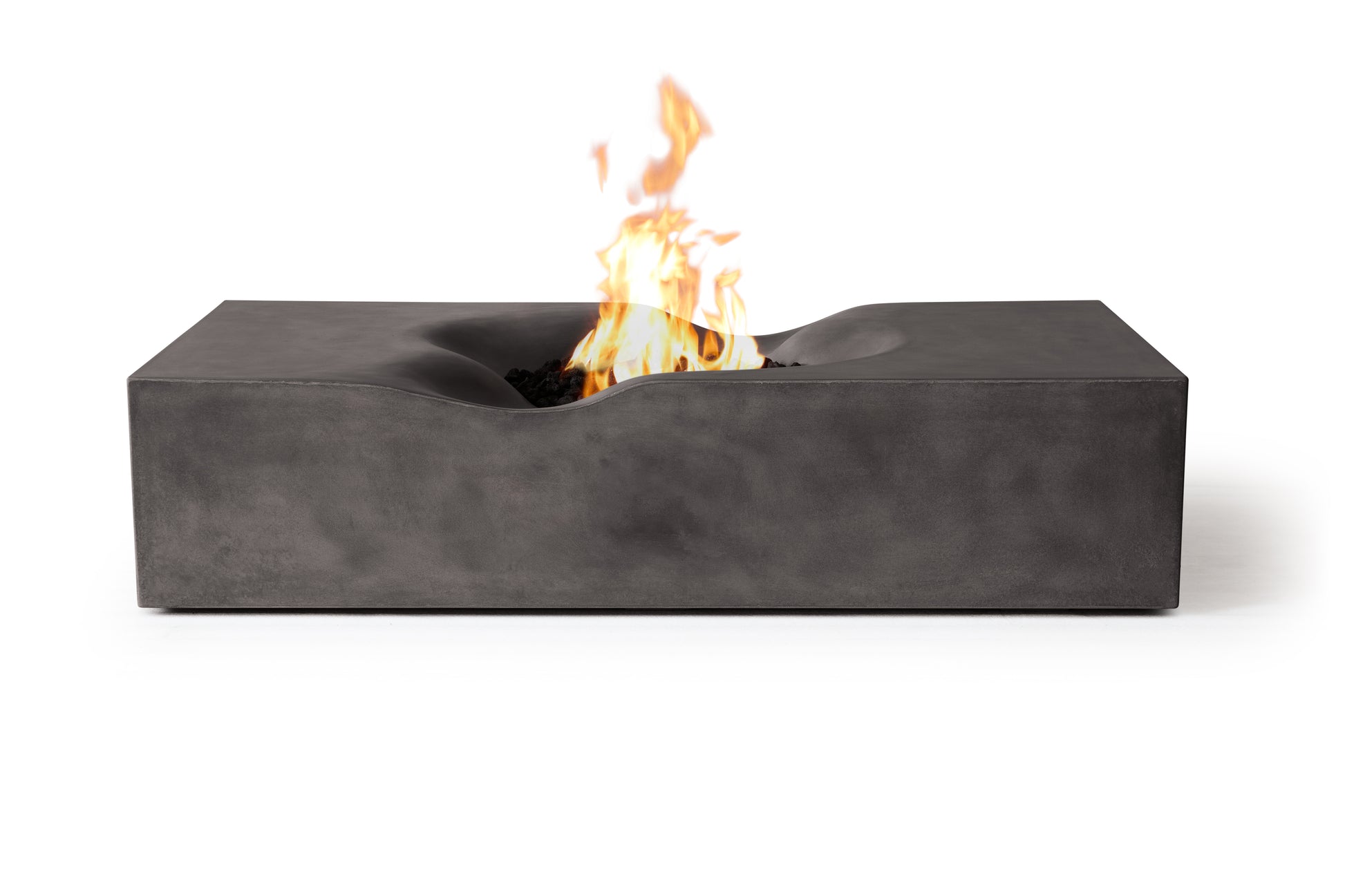 PyroMania Venice 60" x 34" Charcoal Finish Natural Gas Outdoor Rectangle Fire Pit Table