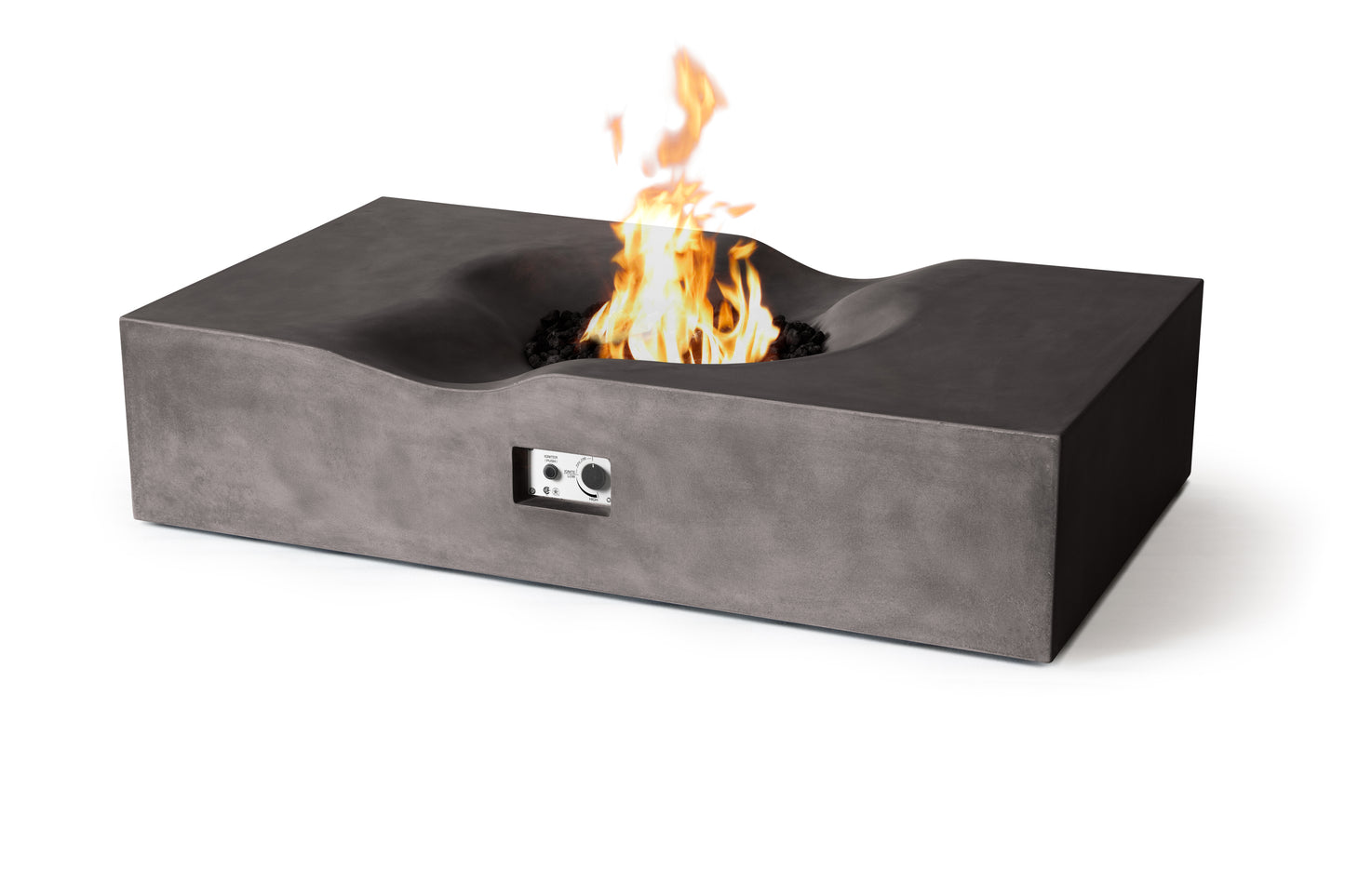 PyroMania Venice 60" x 34" Charcoal Finish Natural Gas Outdoor Rectangle Fire Pit Table
