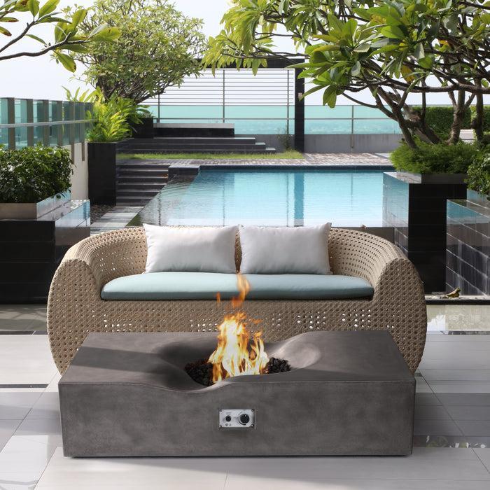 PyroMania Venice 60" x 34" Charcoal Finish Natural Gas Outdoor Rectangle Fire Pit Table
