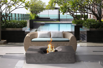 PyroMania Venice 60" x 34" Charcoal Finish Natural Gas Outdoor Rectangle Fire Pit Table