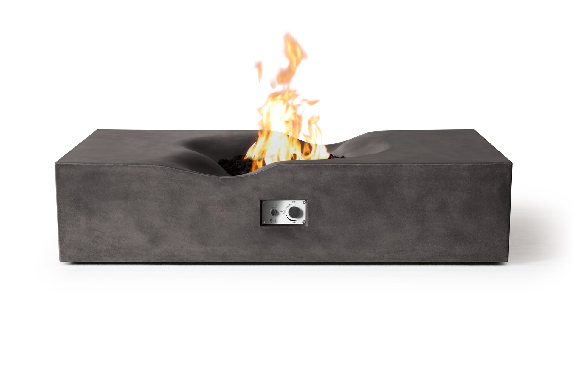 PyroMania Venice 60" x 34" Charcoal Finish Natural Gas Outdoor Rectangle Fire Pit Table