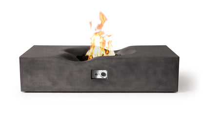 PyroMania Venice 60" x 34" Charcoal Finish Natural Gas Outdoor Rectangle Fire Pit Table