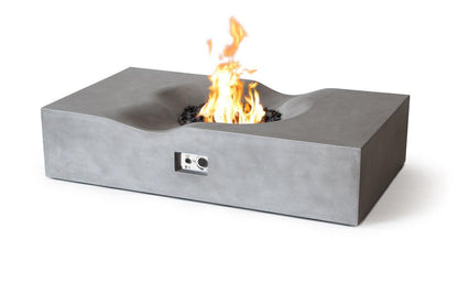 PyroMania Venice 60" x 34" Slate Finish Natural Gas Outdoor Rectangle Fire Pit Table