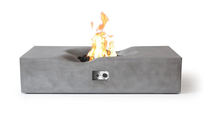 PyroMania Venice 60" x 34" Slate Finish Natural Gas Outdoor Rectangle Fire Pit Table