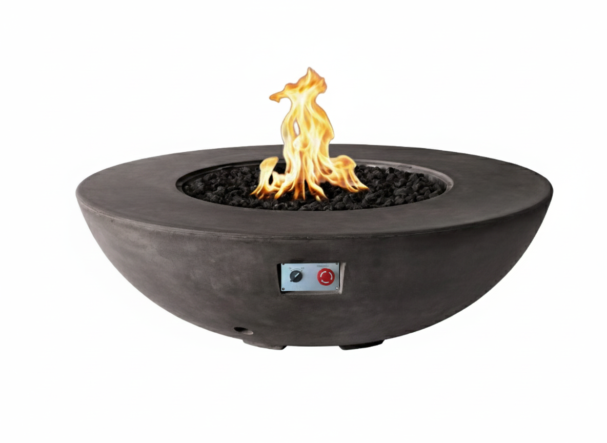 PyroMania Vessel 54" Charcoal Finish Natural Gas Fire Pit Bowl