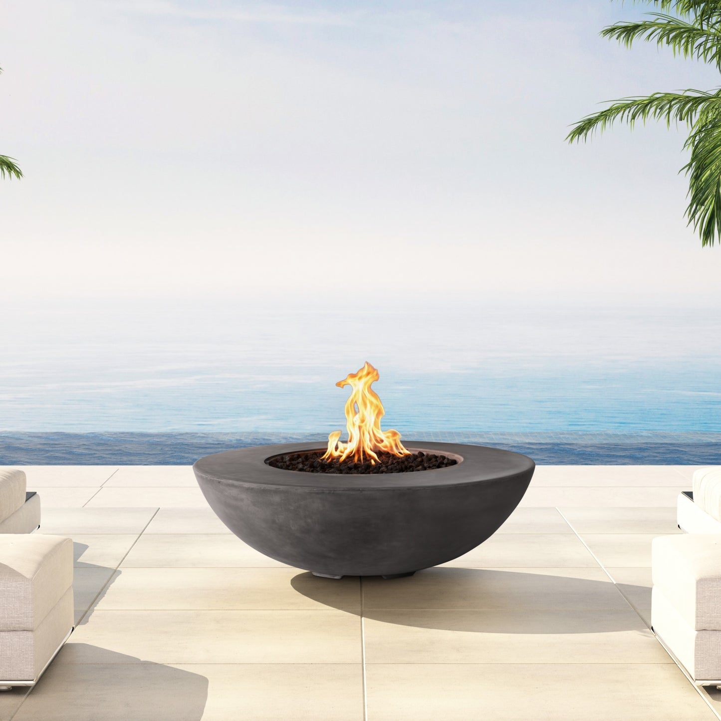 PyroMania Vessel 54" Charcoal Finish Natural Gas Fire Pit Bowl