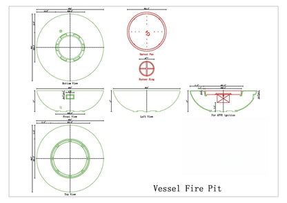 PyroMania Vessel 54" Slate Grey Finish Natural Gas Fire Pit Bowl