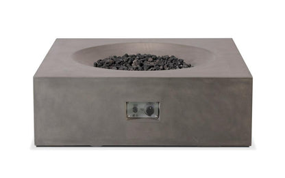 Pyromania Tao 41" x 41" Slate Gray Natural Gas GFRC Outdoor Square Fire Table