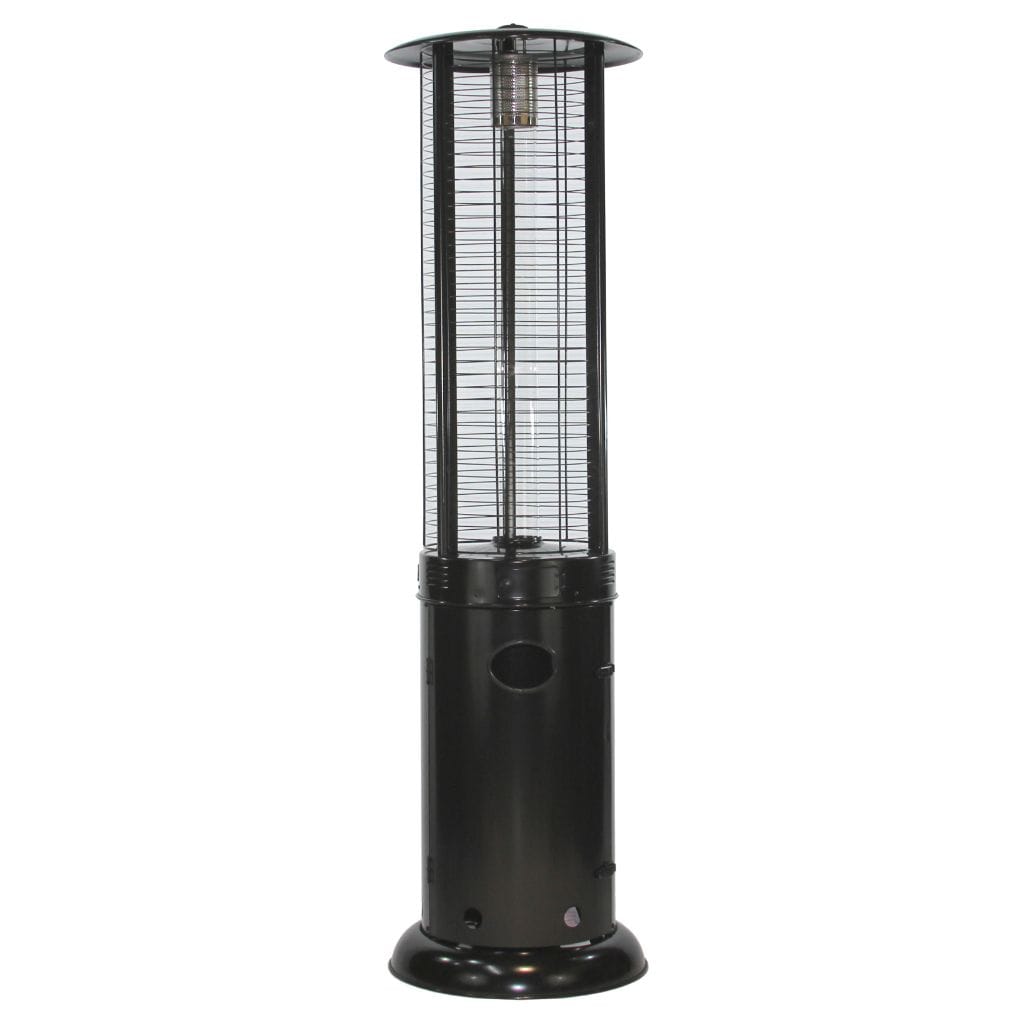 RADtec 80" Black with Clear Glass Ellipse Flame Propane Patio Heater
