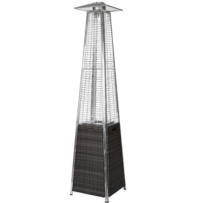 RADtec 89" Black and Grey Wicker Tower Flame Series Propane Patio Heater