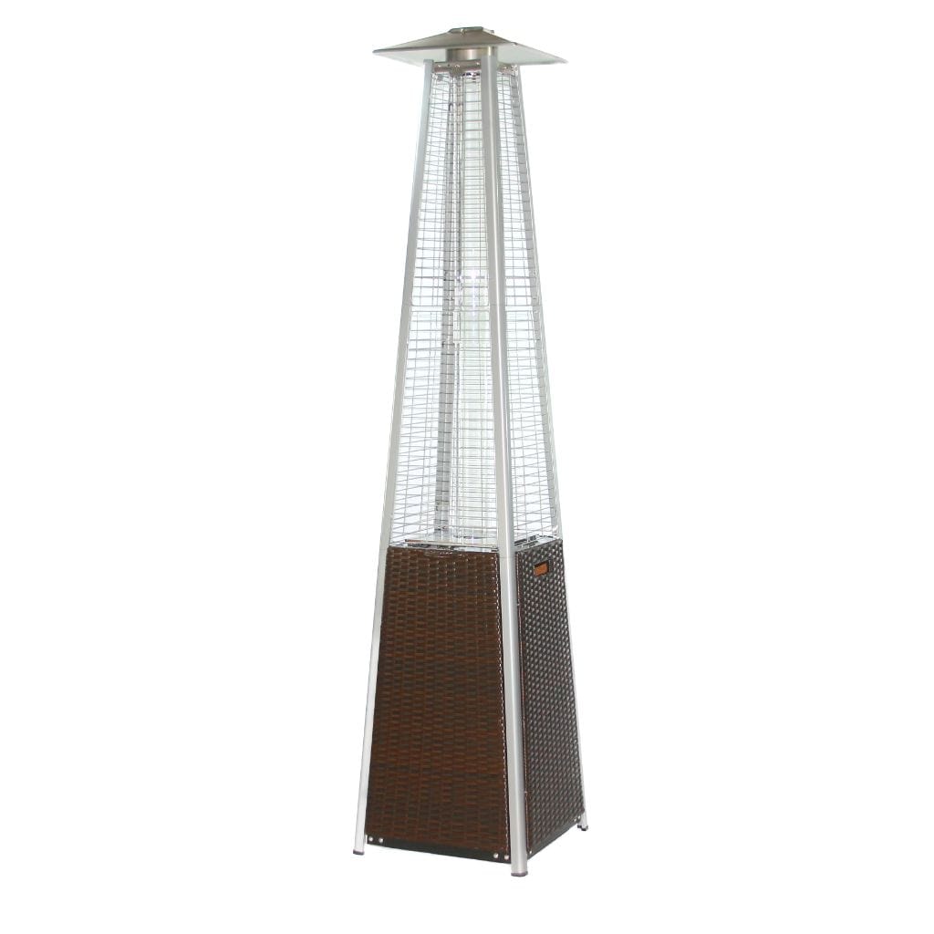 RADtec 89" Dark Brown Wicker Tower Flame Patio Heater