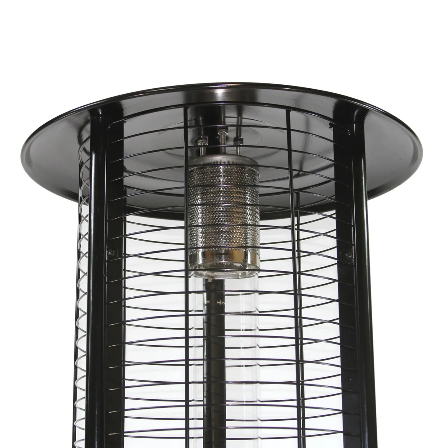 RADtec Ellipse Flame 80" Black with Clear Glass Propane Patio Heater