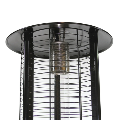 RADtec Ellipse Flame 80" Black with Clear Glass Propane Patio Heater