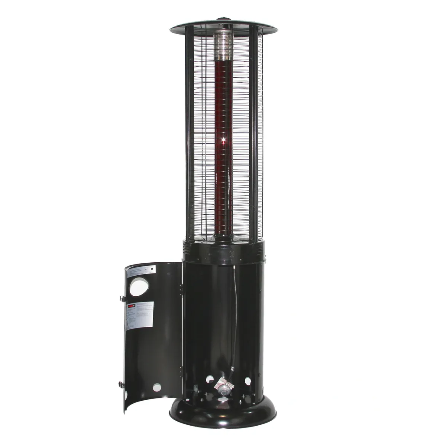 RADtec Ellipse Flame 80" Black with Ruby Glass Propane Patio Heater